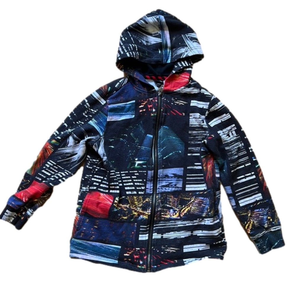 2 for $10 Art Class City Skyline Zip Up Hoodie Unisex Kids Medium 8/10